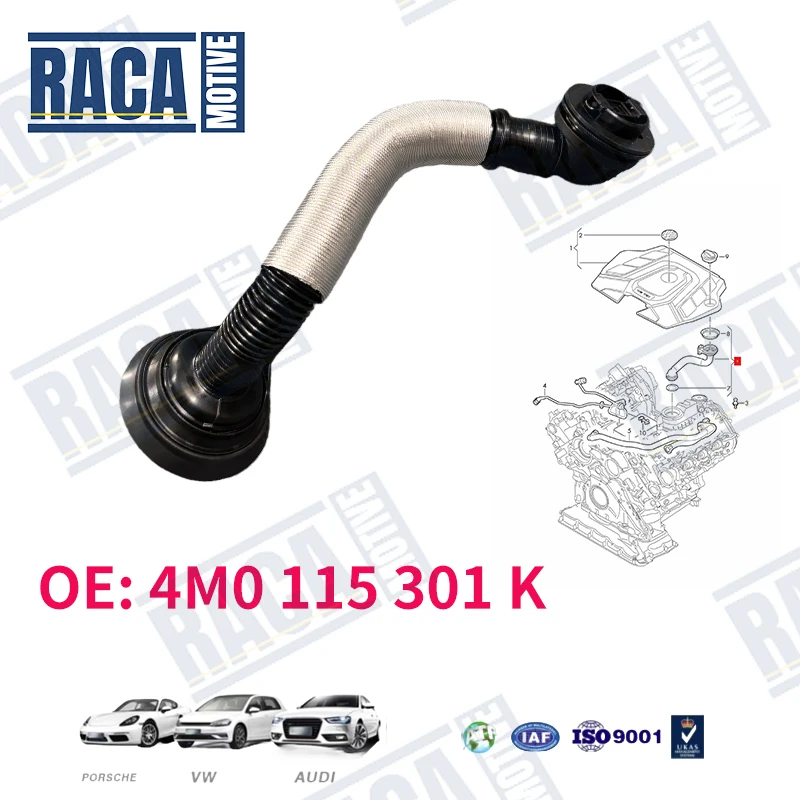 

For Audi Q7 Q8 VW Touareg Porshche Cayenne 9YA Oil Filler Pipe Hose 4M0115301K PAB11530110