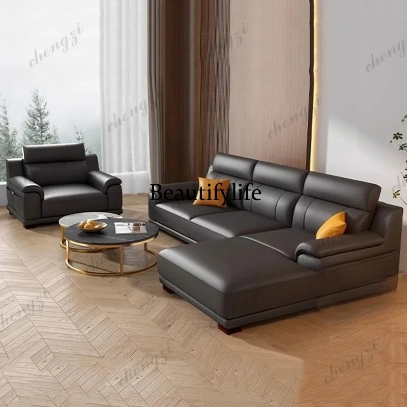 A68 Genuine Leather Classic Sofas Luxury Nordic Bedrooms Comfortable Sofas Design Wooden Canape Salon De Luxe Home Furniture