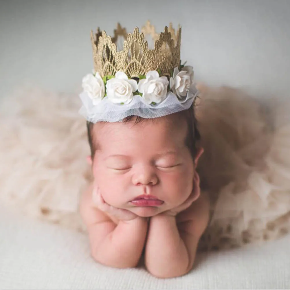 

Kids Crown Hair Accessories for First Wreath Baby Child Headb s Elegant Lace Design Princess Style