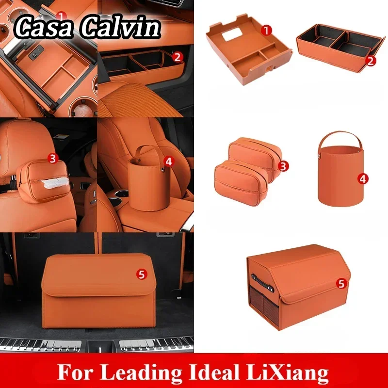 MEGA Car Tissue Bag Armrest Box For Leading Ideal LiXiang L6L7L8L9 Headrest Hanging Carton Interior Modification Supplies