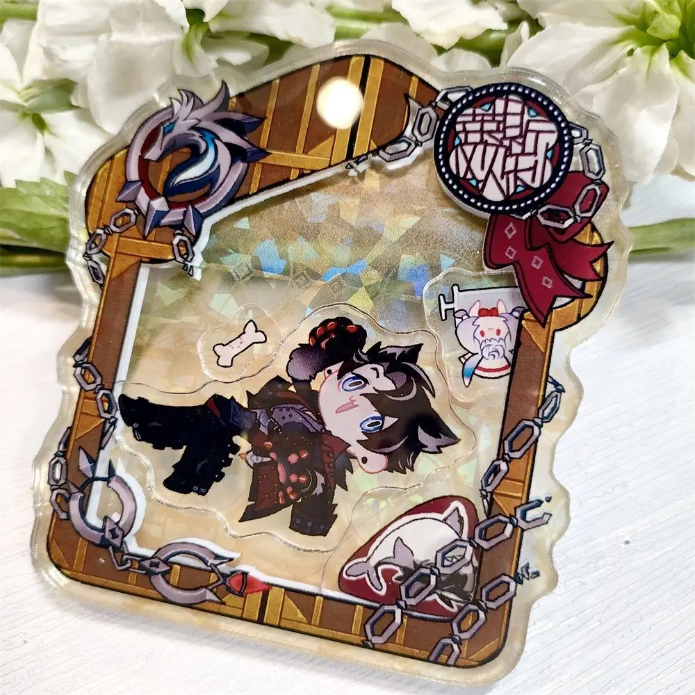 Zhongli أنيمي المفاتيح النساء هزة مقاتلة Furina سلسلة مفاتيح مصنوعة من الأكريليك رجل شياو مفتاح قلادة عصابة اكسسوارات صديق هدية Yuanshen #4