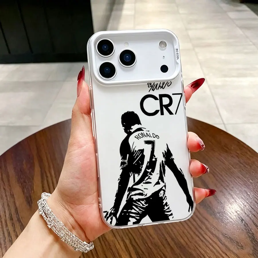 Phone Case For iPhone 18 17 16 15 14 13 12 11 Pro Max 8 7 Plus Mini X XR XS SE 2020 Shockproof Cover Football Star CR7 R-Ronaldo