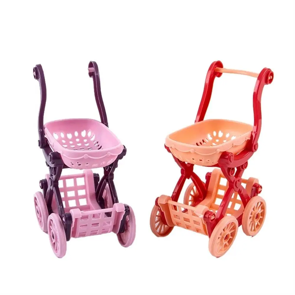 Winkelwagen Opslag Speelgoed Poppenhuis Meubilair Supermarkt Handkar Trolley Supermarkt Winkelmandje Poppenhuisaccessoires