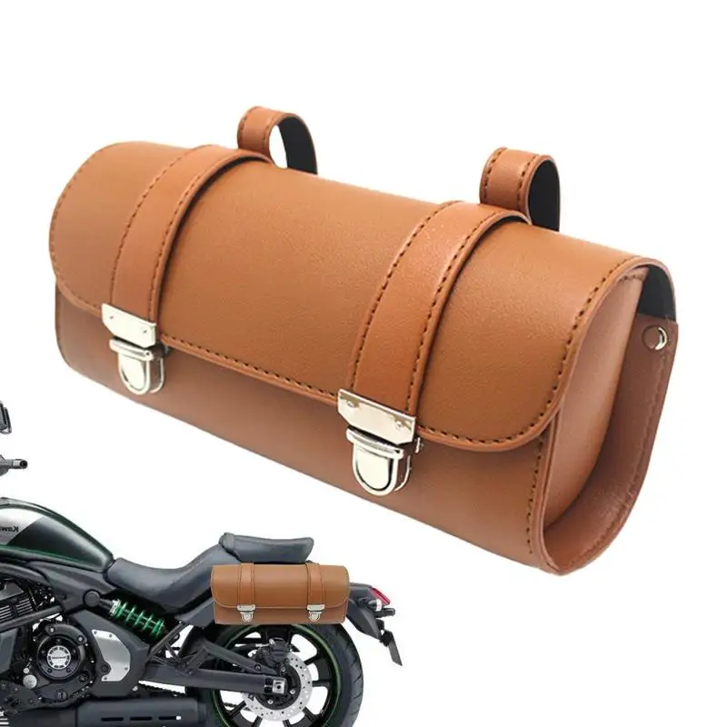 

Motorcycle Tool Bag PU Leather Motorcycle Pannier Saddle Bags Waterproof Large Capacity Motorcycle Bumper Bag Tail Pack Luggage