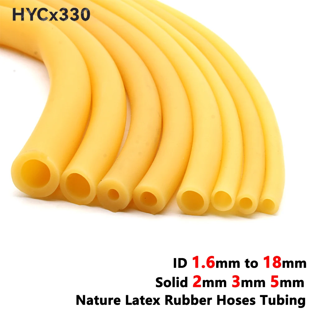 ID 1.6mm to 18mm Nature Latex Rubber Hoses Tubing Yellow Band Tube Elastic Parts for DIY, Solid 2mm 3mm 5mm