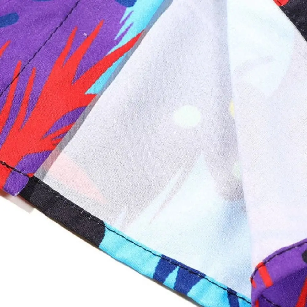 

Fashion V-neck Short Sleeve Floral Shirts Loose Hawaii Flower Blouse Women Bohemia Style Colorful Beach Shirts Beachwear