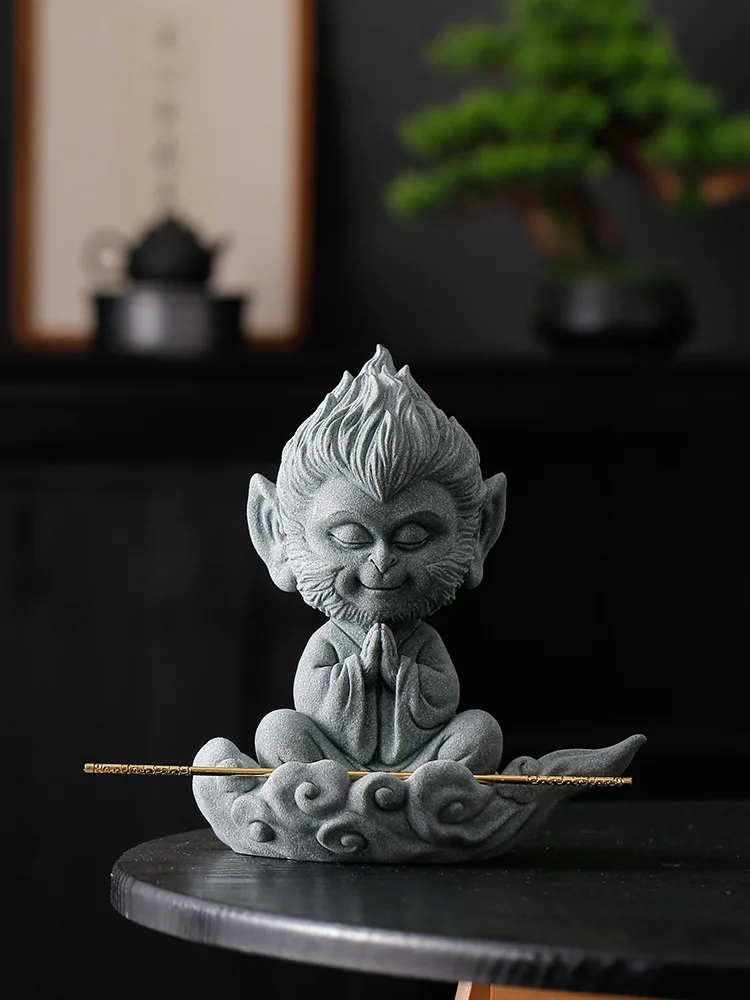 Creative The Monkey King: Quest for the Sutra Tea Ornaments Tea Pet Ornaments National Trendy Style Monkey Fish Tank Landscape L