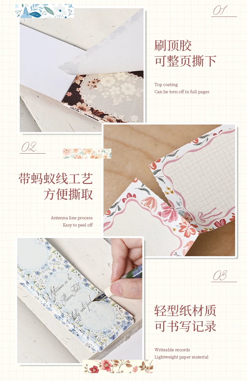 Journal GO 15-teiliges Nachmittagsblumenfeld Scrapbook-Materialpapier Blumenmuster-Papierblock für Journaling, Kartenherstellung, DIY-Basteln – Detail 10