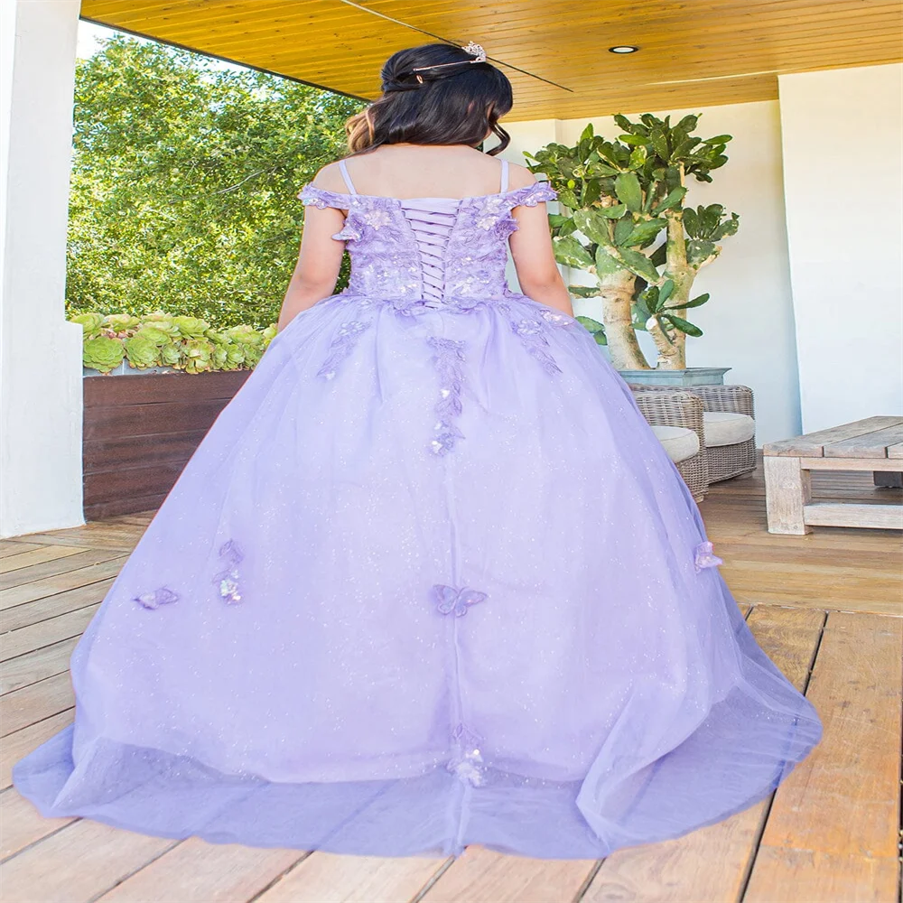 Vestido lila de flores para niña, manga de capa, espectáculo de moda de cumpleaños, primer Sacramento, vestido de dama de honor de boda, personalización, nuevo