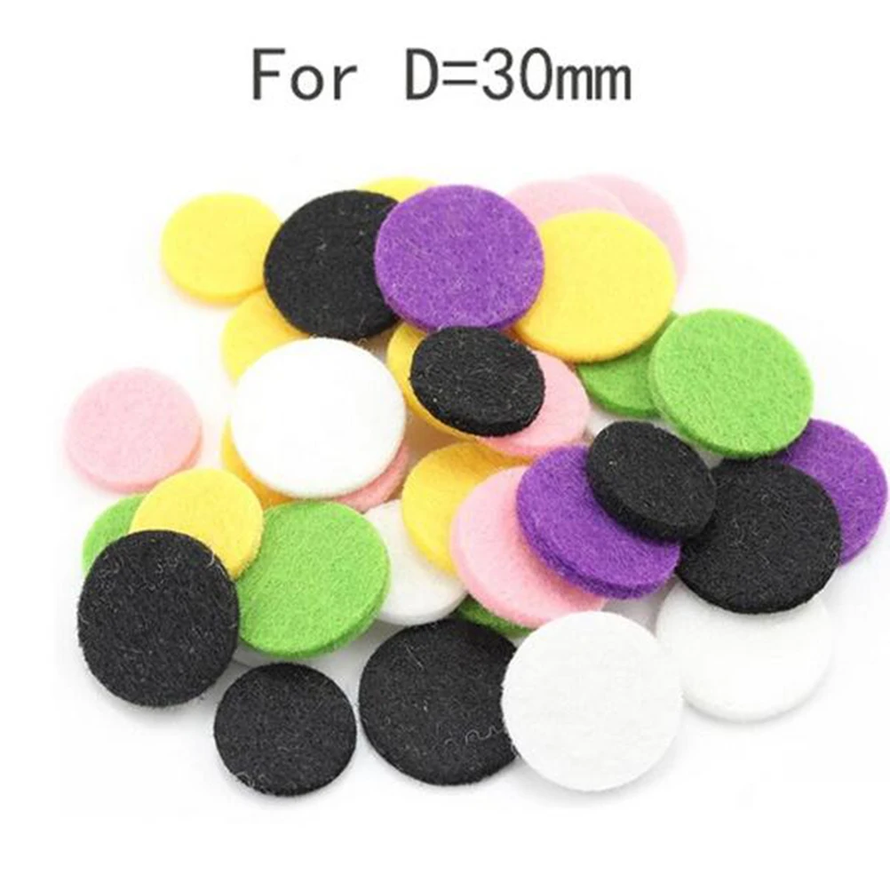 

20pcs 30Mm Fiber Cotton Diffuser Thick Absorbent Replacement For Locket Pendant Reusable Scent Refill Pads Aroma Necklaces