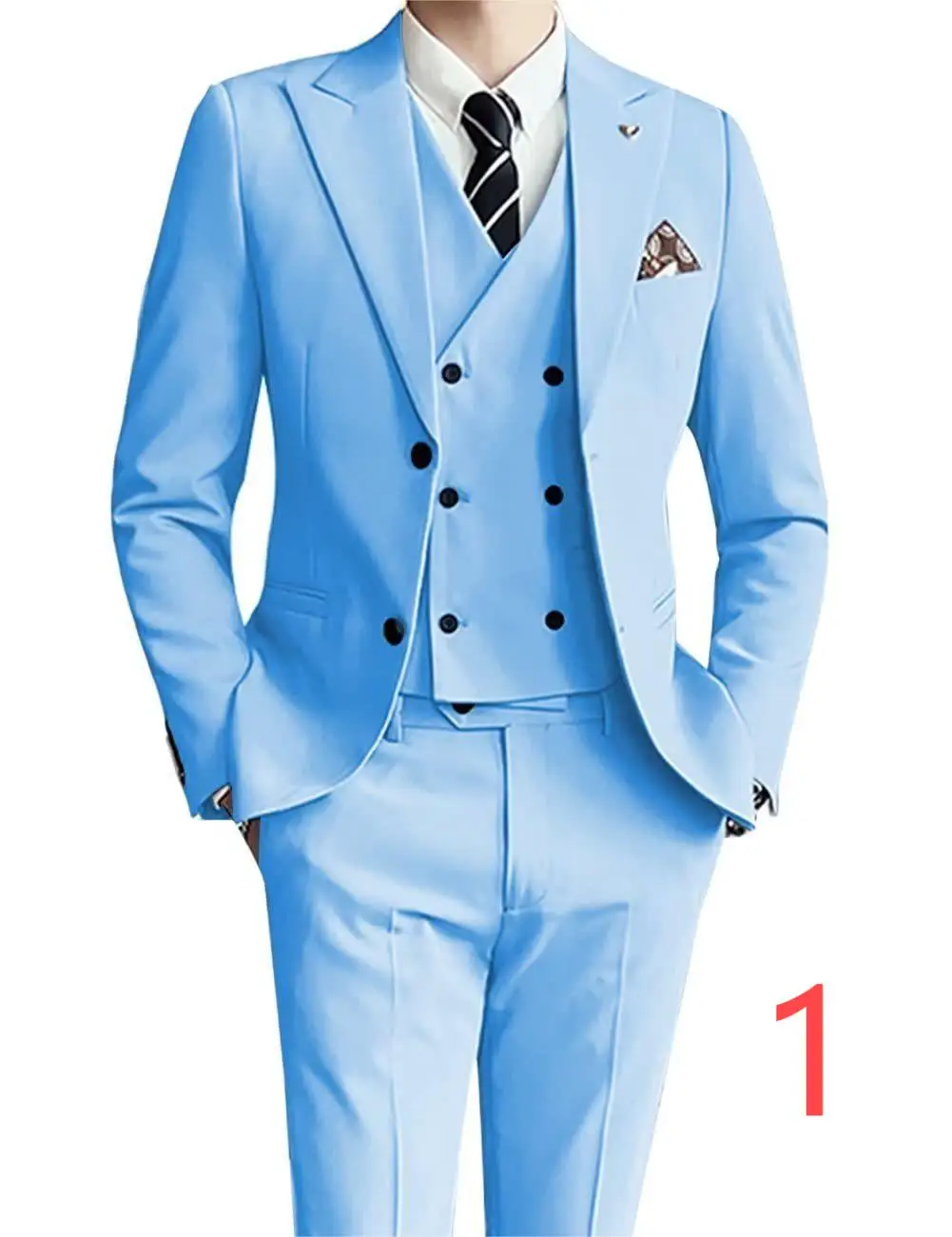 

W-182 suit groom best man suit wedding suit men handsome slim wedding striped British style suit