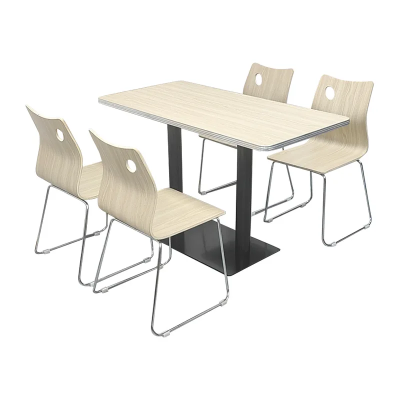 

Fast food table and chair combination, school student staff restaurant stainless steel complete set of fast