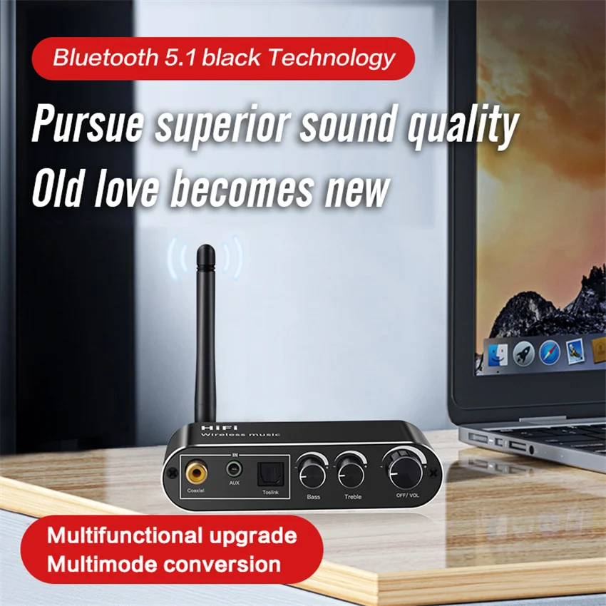 Ricevitore Bluetooth 5.0 telecomando adattatore Wireless convertitore Audio digitale/analogico ottico coassiale a Jack AUX da 3.5mm 2RCA