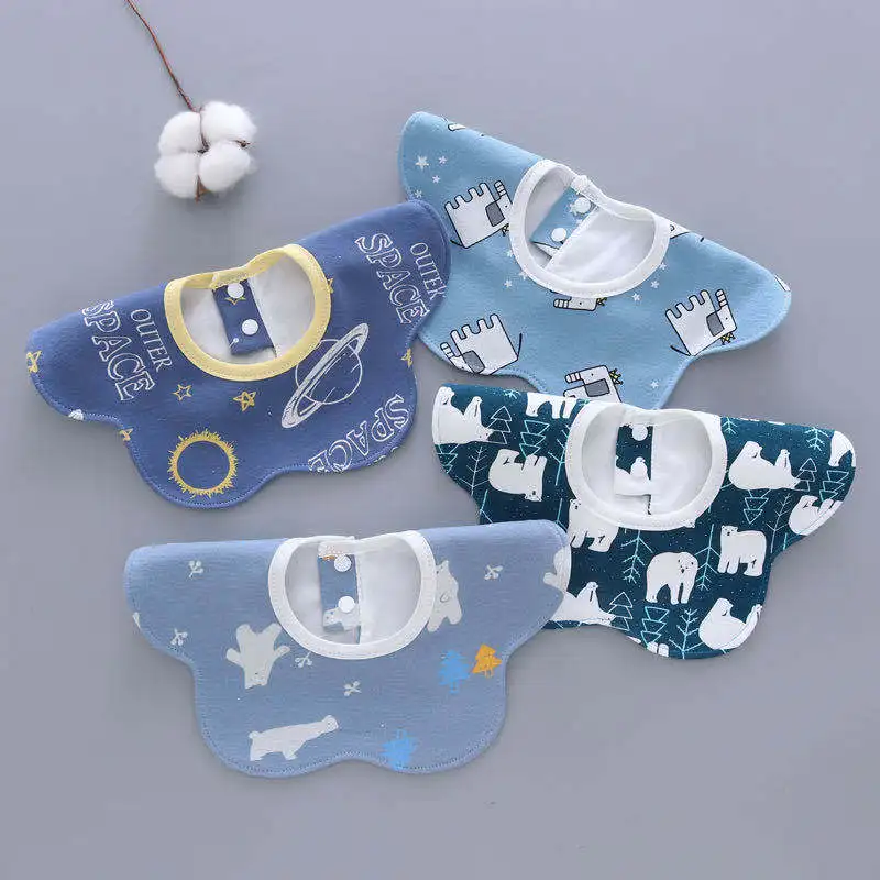 Baby Bibs & Bur p4 pcs sets cotton Cloths items feeding set for newborns infant Boy Girl Toddler Child essentials  Stuff kits