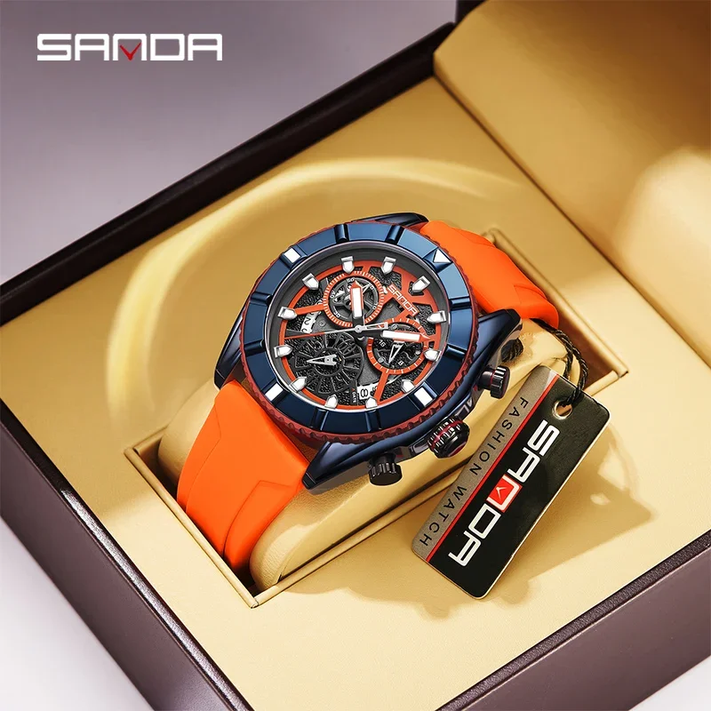 

SANDA Top Brand 5309 Fashion Business Men Luxury Stopwatch Waterproof Quartz Wrist Watch Date Male watches Relogio Masculino