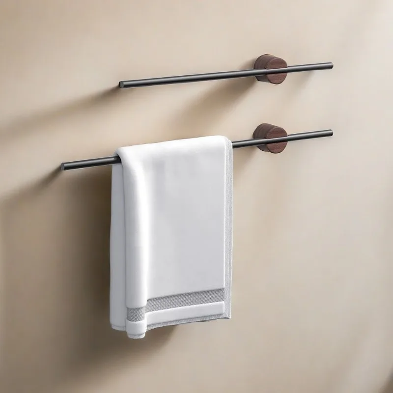 Bathroom Towel Bars,40/50cm Towel Rack Hanger,Wood Wall Hanging Towel Bar Bathroom Shelf,Home Accessory 수건걸이
