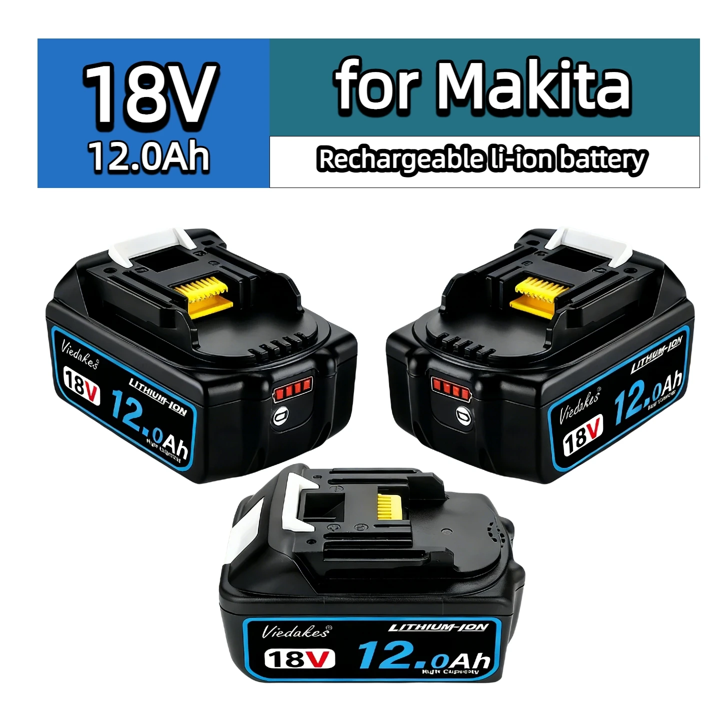 

Viedakes Original 18V 12Ah Rechargeable Battery for Makita 18V Battery Compatible with BL1815 BL1830 BL1840 BL1850 BL1860 배터리