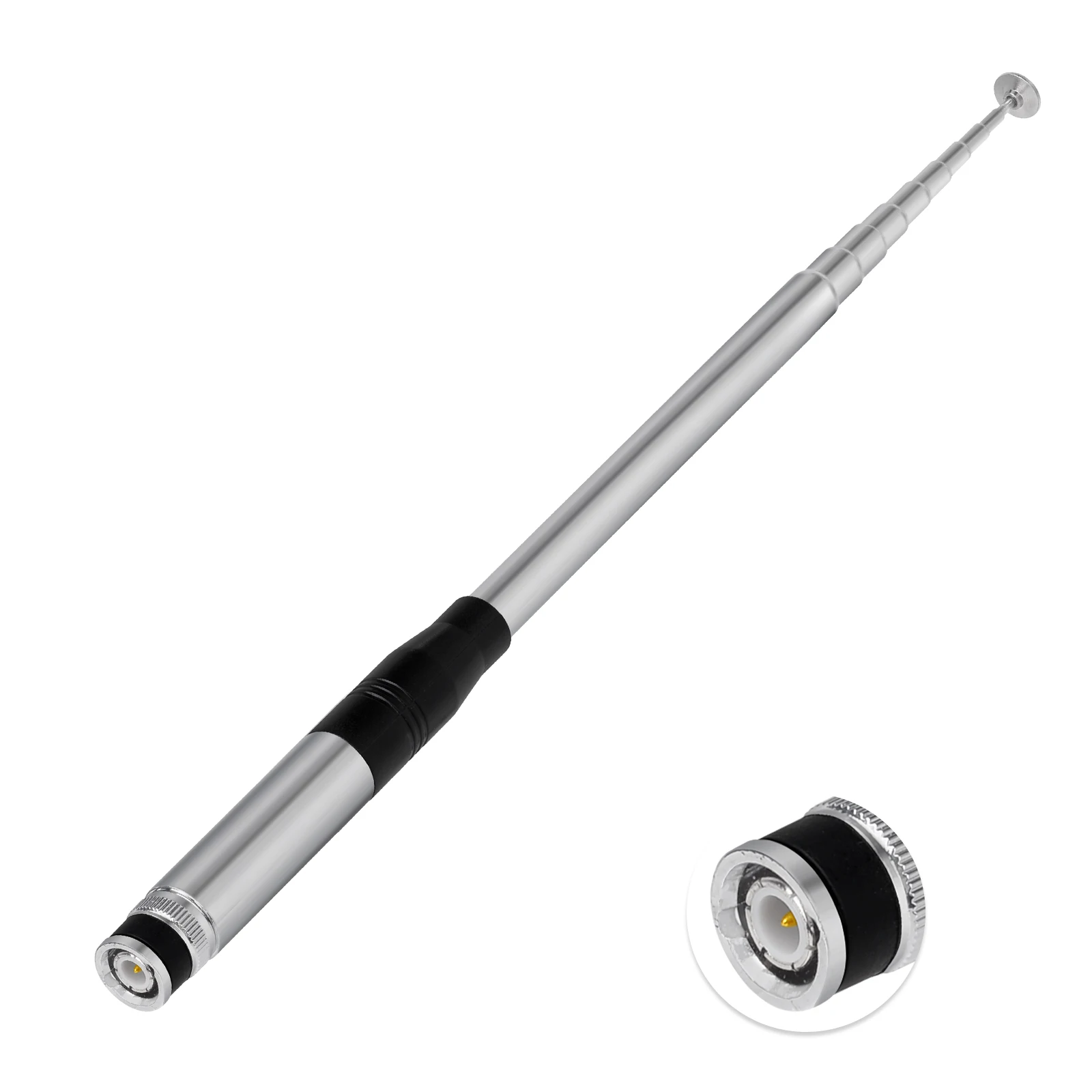 Superbat 2.15dbi 9-section 27Mhz Telescopic/Rod Portable CB Antenna with BNC Connector for Hand Held CB radios Cobra, Midland, M