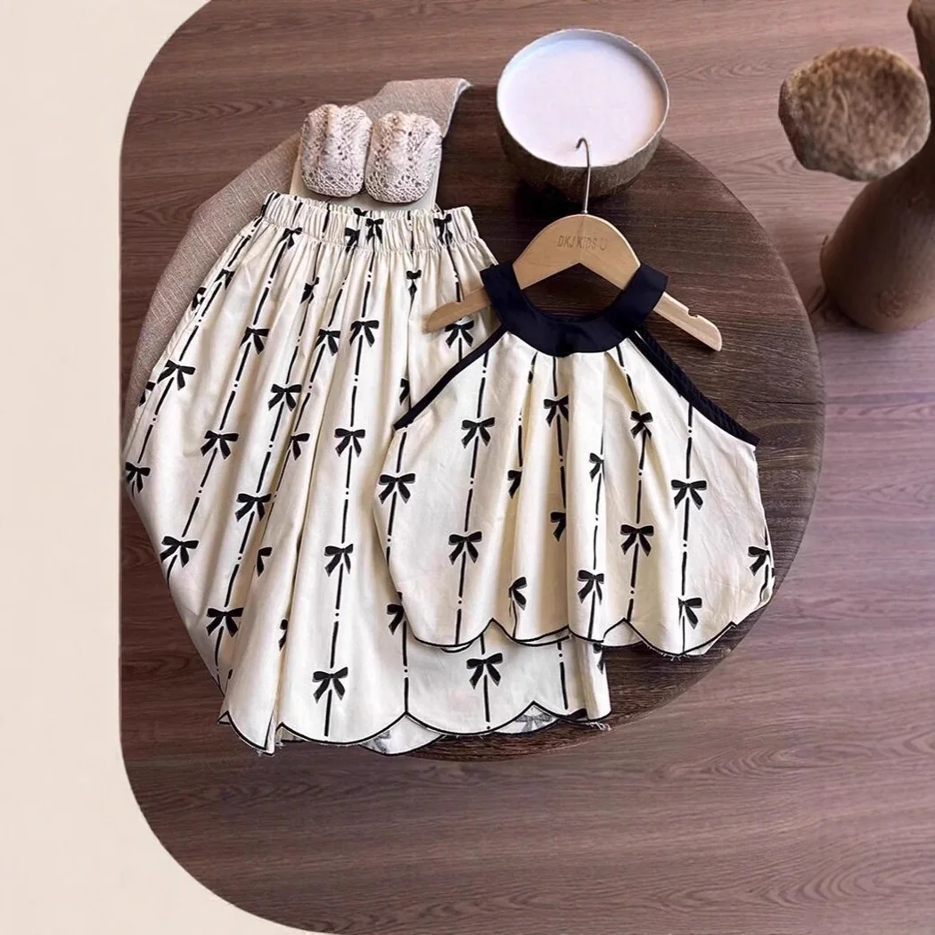 

Girls Clothes Sets Summer 2026 Children Fashion Sleeveless Tops Pants 2pcs Princess Suit For Baby Party Outfits Kids Costume 7Y