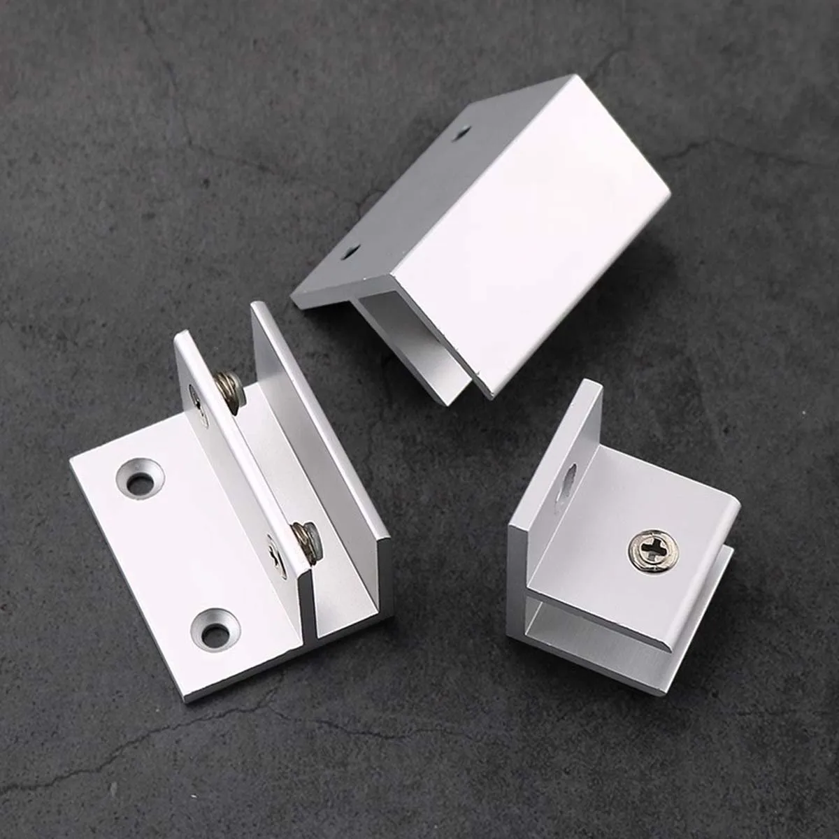 Guangluo Space Aluminum F-style Glass Clamps: Drill-free Partition Shelf Fixers, Supports & Glass Accessory Clips