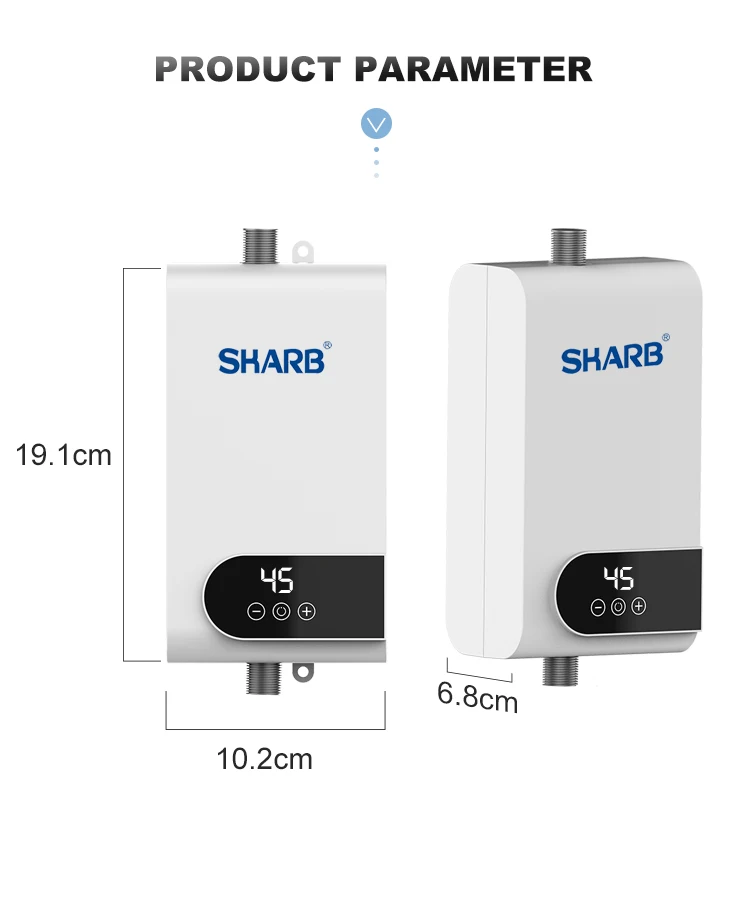 220V 5500W 미니 전기 온수기 3 초 인스턴트 난방 실내 샤워 Tankless 온수기 주방 수도꼭지 물 난방