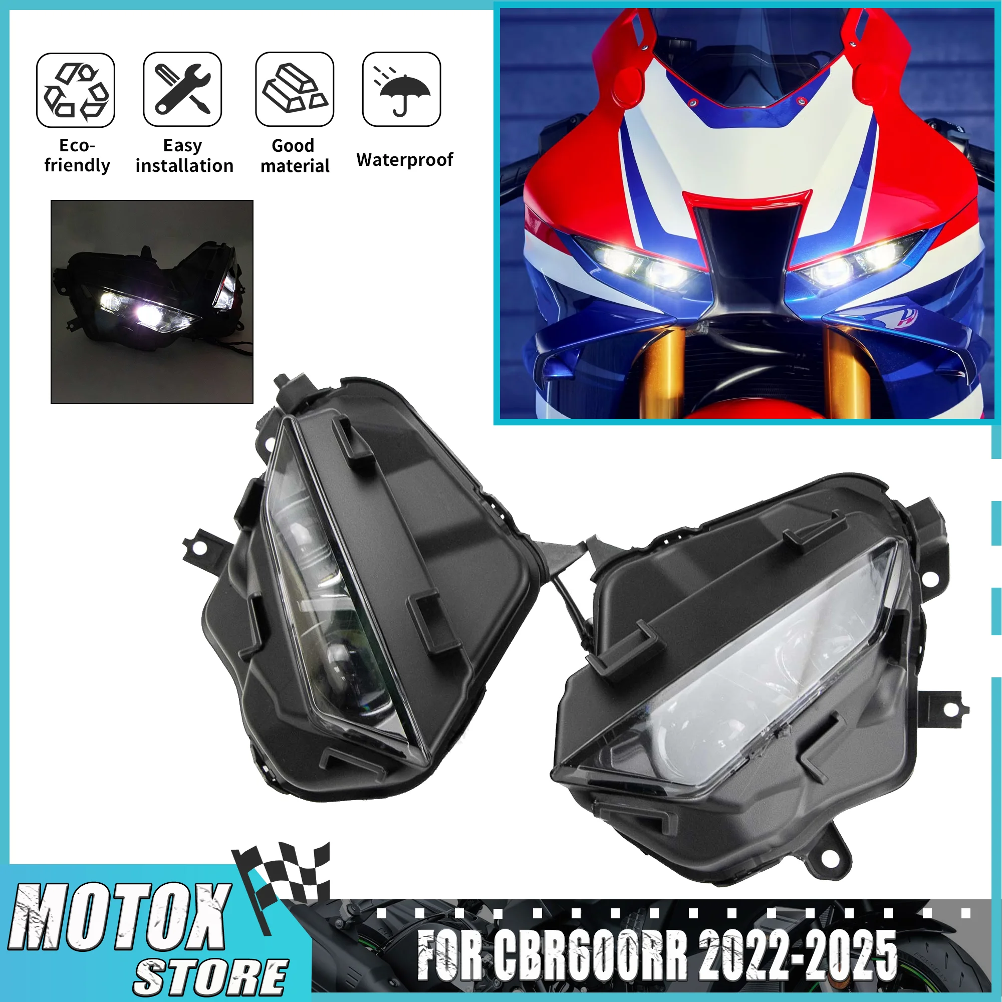 

Подходит для Honda CBR600RR 2022-220 годов, фара для мотоцикла в сборе, фара CBR 600 RR F5 2023 2024, полная светодиодная лампа
