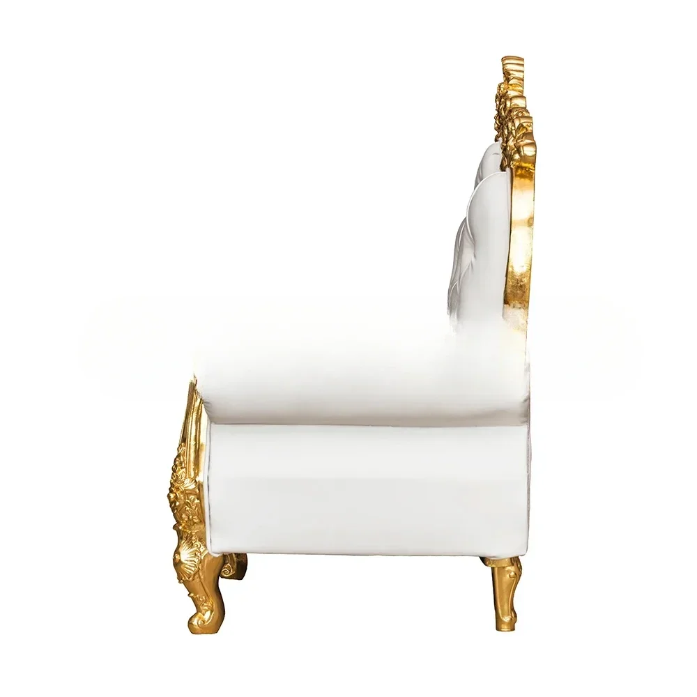 Luxury Royal Event Venue Stage Chair Gold Hand Carved Wedding Sofa Design