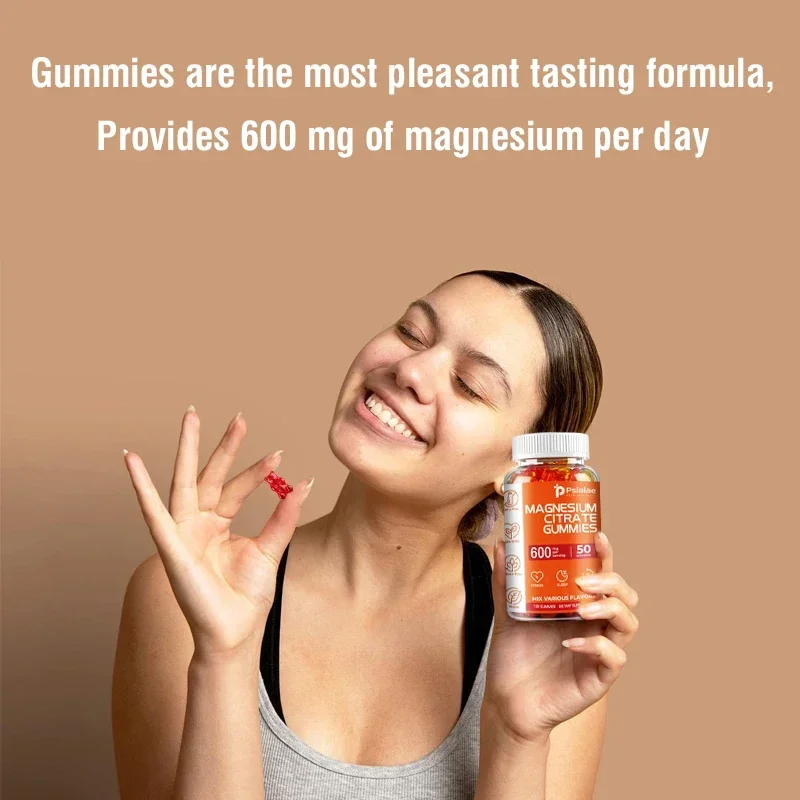 Magnesium Citrate Gummies - Promotes Muscle, Nerve, Bone and Heart Health, Gluten-free, Non-GMO