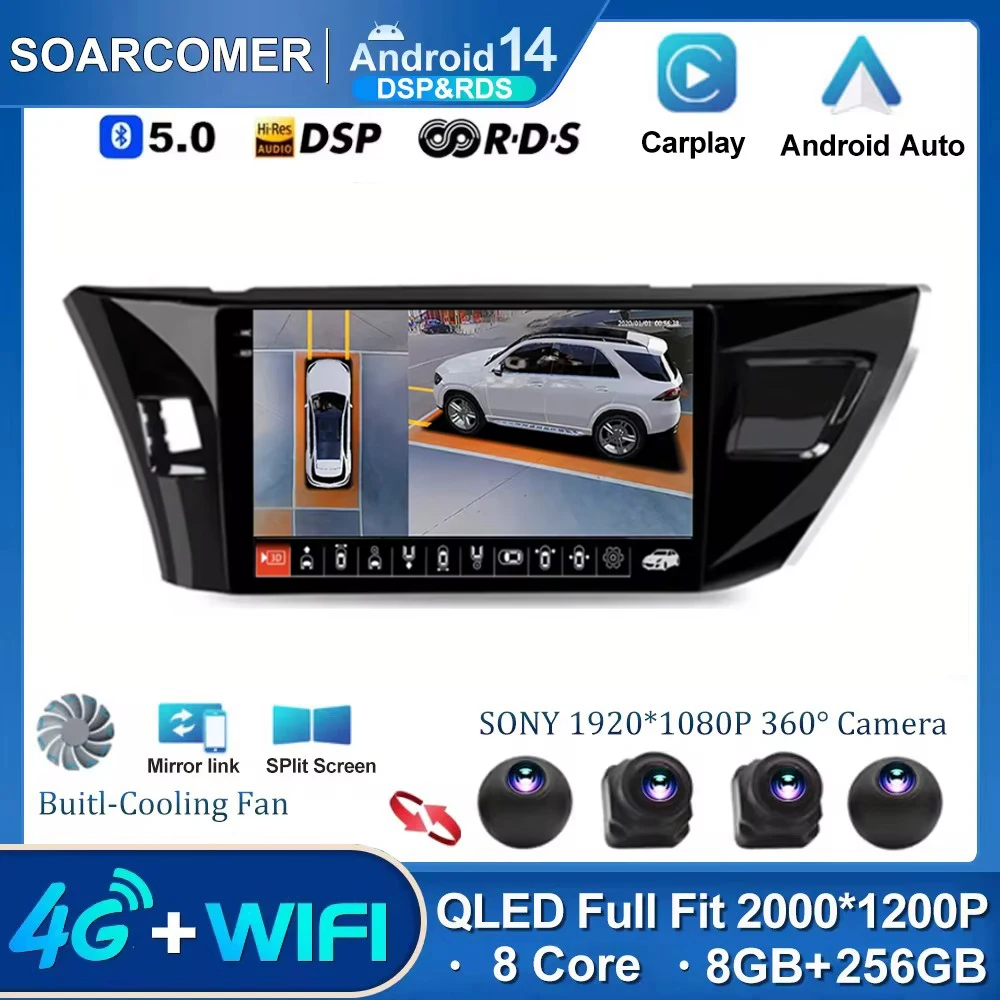 

Android 14 For Toyota Corolla Ralink 2014 - 2016 Car Radio Multimedia Player HIFI Head Unit WiFi GPS 4G LTE HDMI DSP