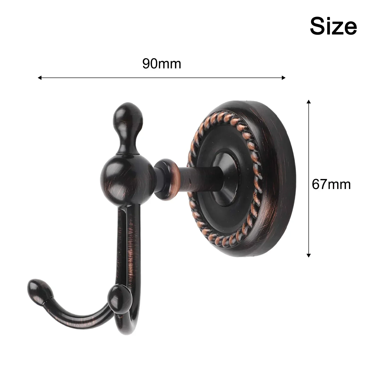 Brass coat hook with black bronze finish for bathroom and kitchen reliable and solid with installation hardware