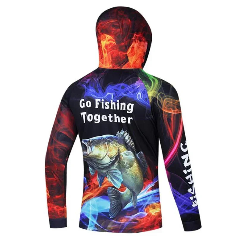 طويلة الأكمام الرجال الصيد جيرسي المهنية تنفس سريعة الجافة الصيد هوديي المضادة للأشعة فوق البنفسجية في الهواء الطلق الرجال الملابس معطف الصيد #3