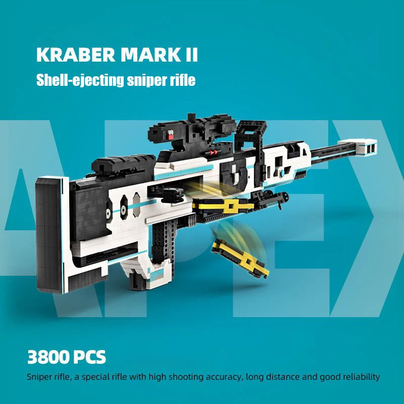 

3800PCS Technical Apex KRABER MARK II Sniper Rifle Building Blocks High Tech MOC Constructuon Gun Toys Good Gift for Friends