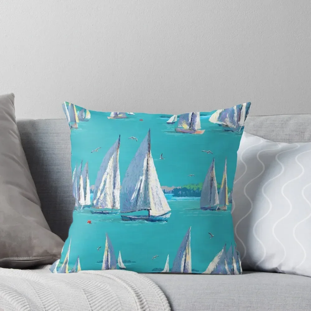 Sailboat Regatta Pattern Throw Pillow Covers For Sofas Decorative pillowcase Pillow