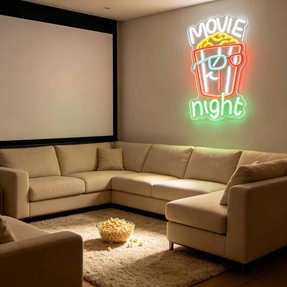 Filmabend Popcorn LED Neonlich – Home Cinema Wall Lights Bewertung und Preis
