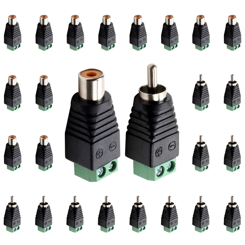 

5/20/100PCS RCA Terminal Block CAT5 To Camera CCTV Video Balun RCA Female or Male Jack AV Screw Jack Connector Adapter