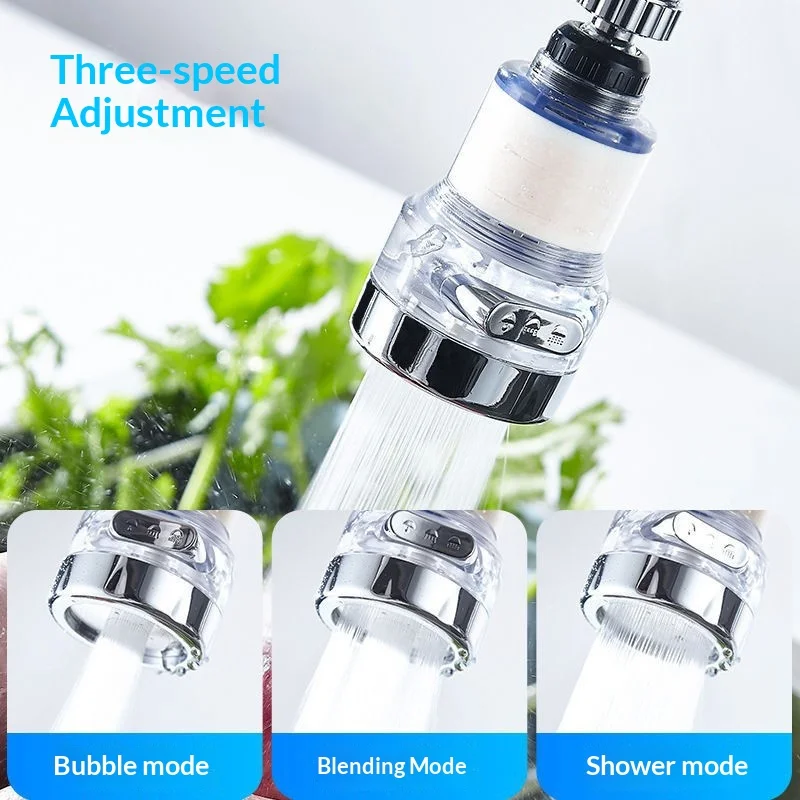 

Three-speed booster faucet with anti-splash head, tap water filter, water purifier, 360-degree rotating water faucet.