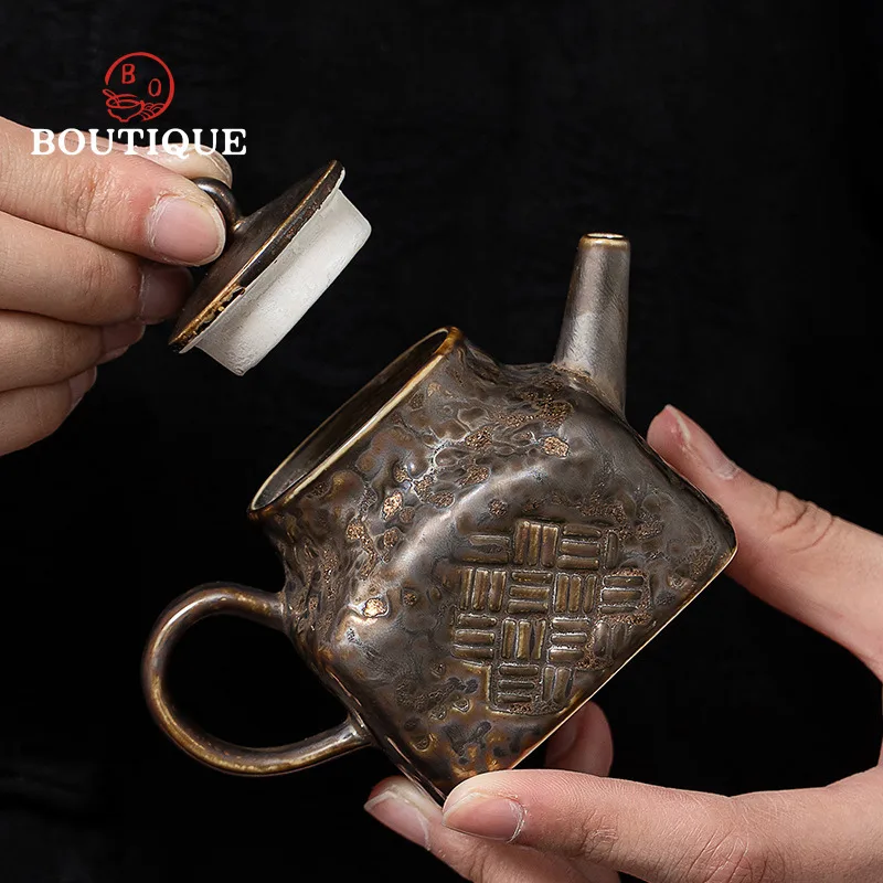 Bule de chá japonês, infusor de chá, chaleira de porcelana com filtro, potes de cerâmica feitos à mão, fabricante chinês, cerimônia de argila puer