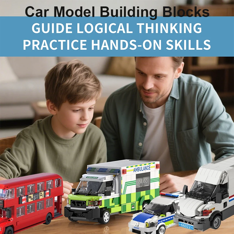 

City SUV Fire Truck Patrol Car Container Trailer Model Building Blocks MOC Bricks Set Kids DIY Toy Desktop Ornament Holiday Gift