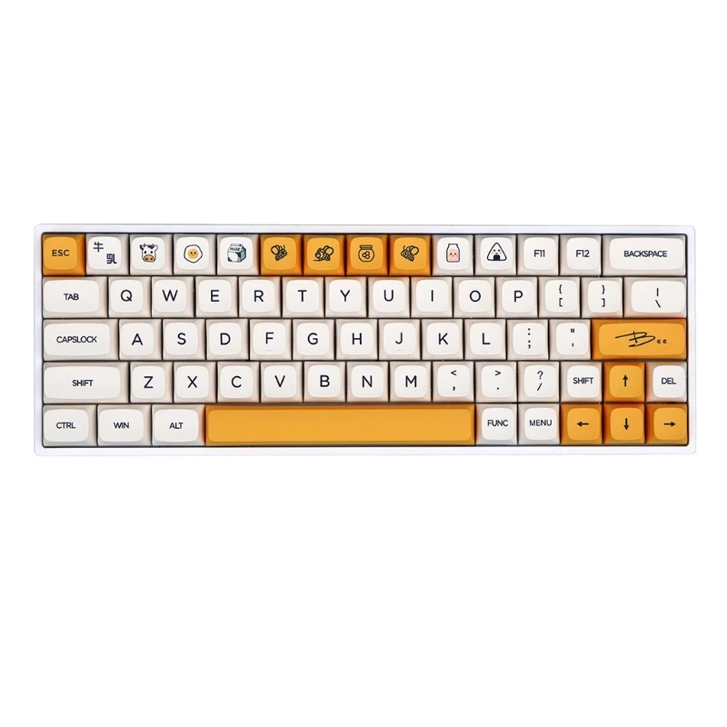 140 Keys/set QX Milk Theme Keycaps for Cherry MX Kailh Gateron Switches PBT Dye Sublimation for Key Caps