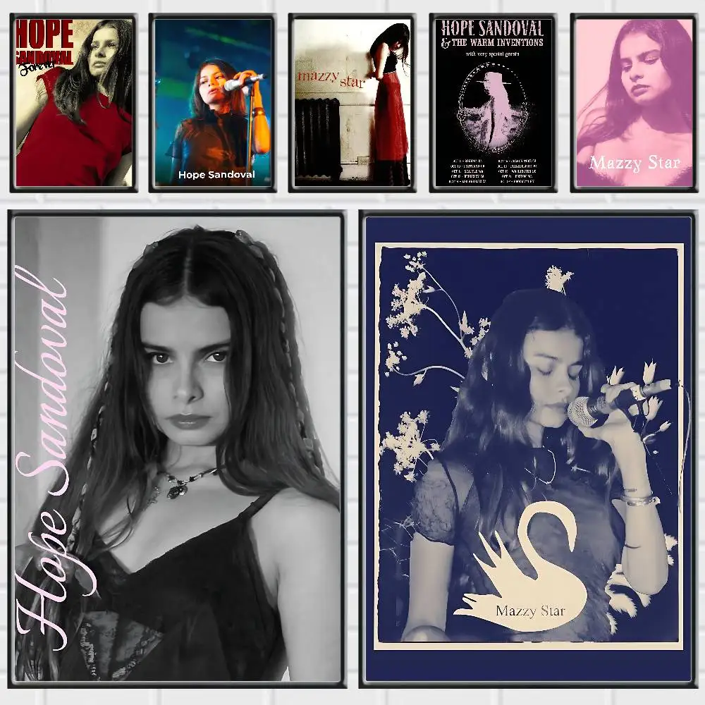 Aesthetic Singer Hope Sandoval Posters Premium Self-Adhesive No Residue Wall Sticker for Home Office Bar Decor