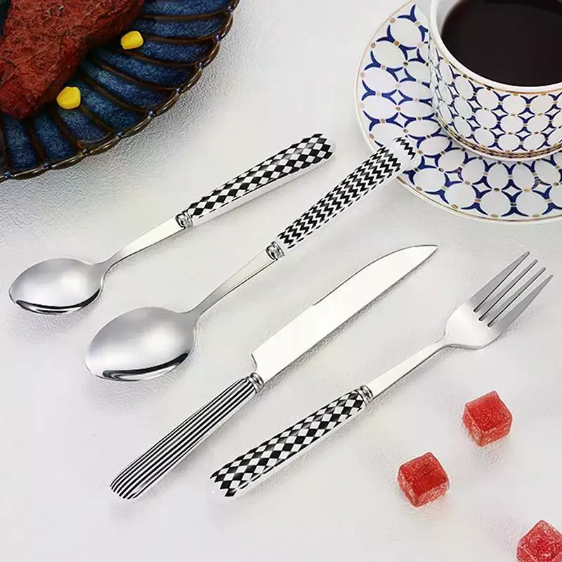 2/4PCS Western Restaurant Stainless Steel Tableware Korean Wave Point Retro Ins Fork Butter Spoon Set Household Steak Tableware - view 3