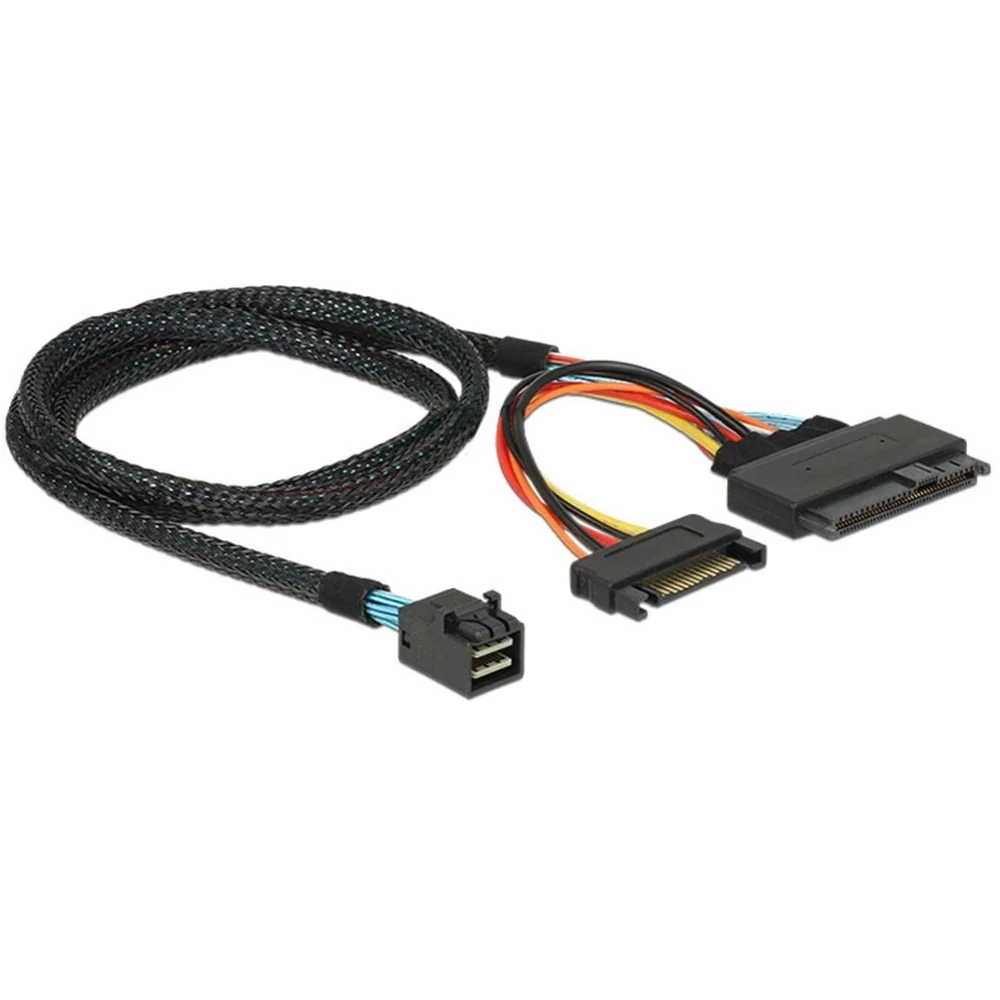 

Кабель-переходник Mini SAS HD SFF-8643 в SAS 8639 SATA 15p «папа» Y-образной формы для подключения сервера компьютера, ПК, удлинительный шнур 50 см