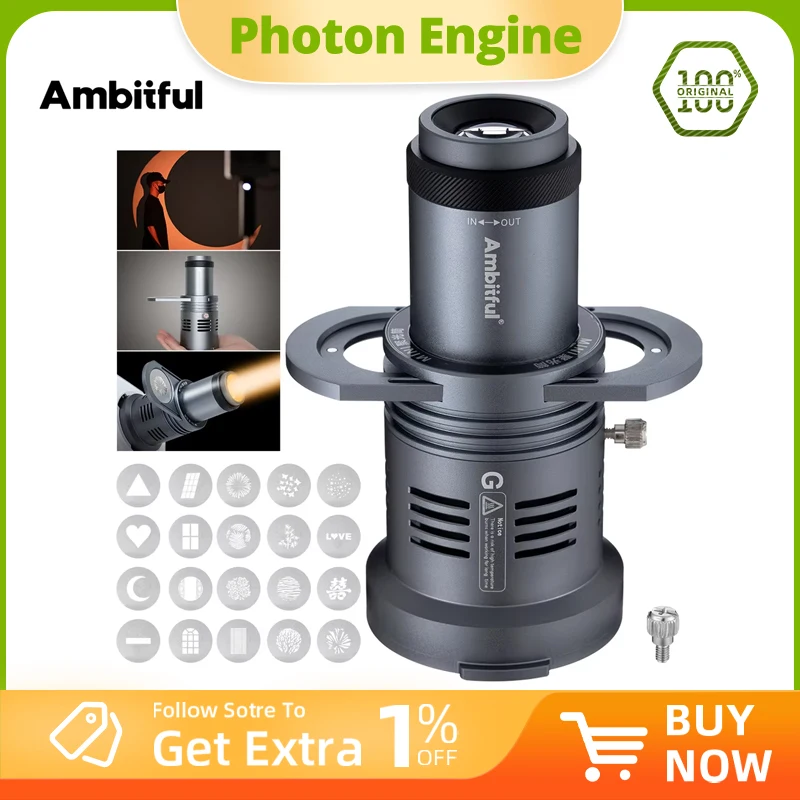 

Ambitful AL20 Focalize Конический Snoot Оптический конденсатор Art Special Shaped Beam с креплением Mini Bowens Godox Yongnuo Zhiyun