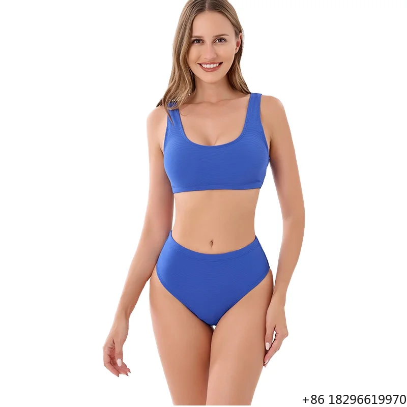 maio-de-duas-pecas-azul-solido-de-cintura-alta-com-efeito-push-up-tamanho-grande-para-uso-diario