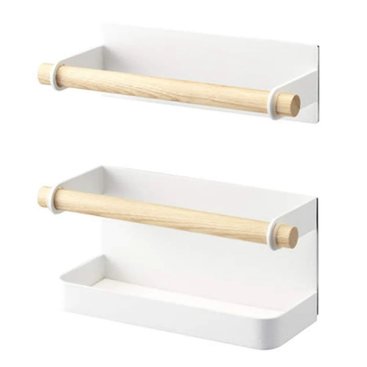 

Wall Umbrella Holder, Indoor Umbrella Rack Metal and Wood Japanese Umbrella Storage Shelf for Home-White