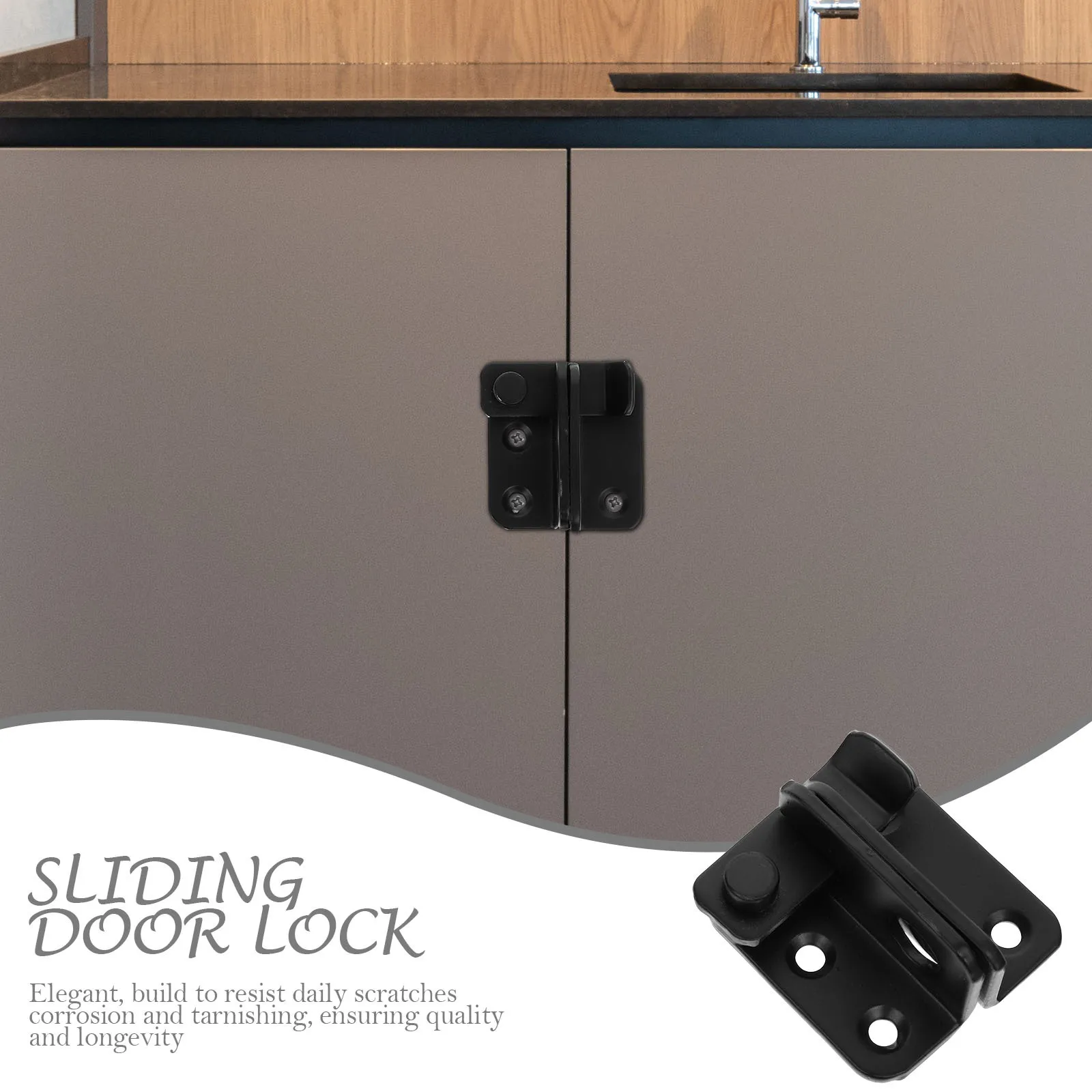 

2Pcs Sliding Barn Door Lock Stainless Steel Gate Latch Heavy Duty Anti-Theft Door Privacy Latch for Wood Plastic Gate Security