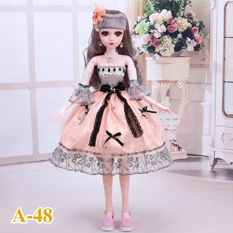 Princess Wedding Dress for 1/3 Bjd Doll Accessories 60cm Doll's Clothes Skirt Dress Up Set Not Include Doll