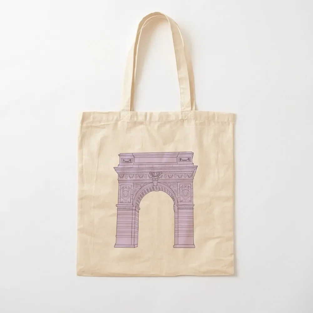 

NYU Washington Square Arch Purple Tote Bag university shopper bag custom fabric bag tote screen