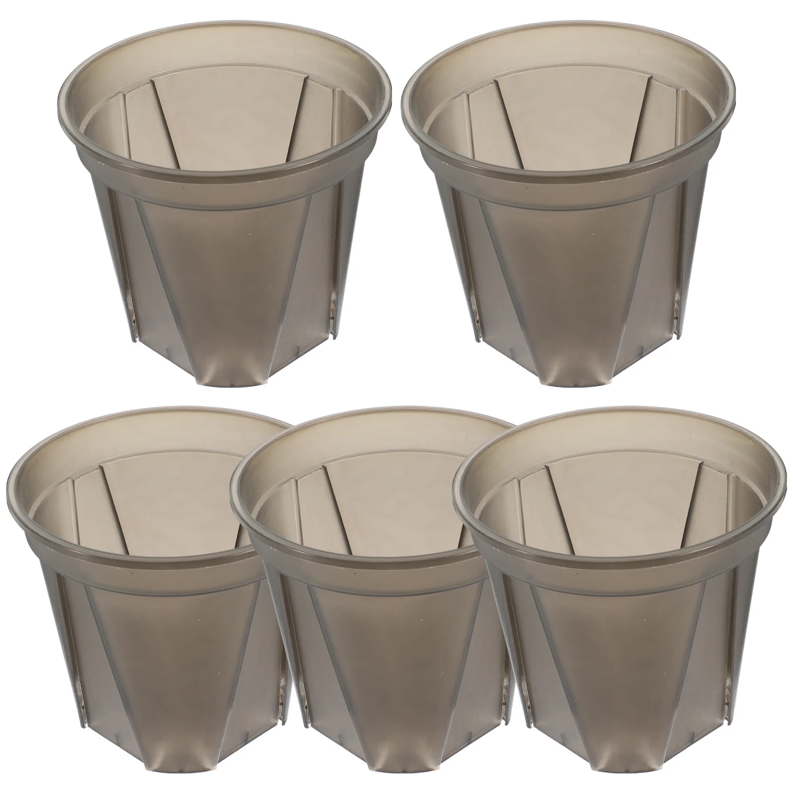 

5Pcs Gallon Plastic Planter Pot Durable Reusable Garden Flower Container Plant Nursery Pot for Succulents Outdoor Gardening