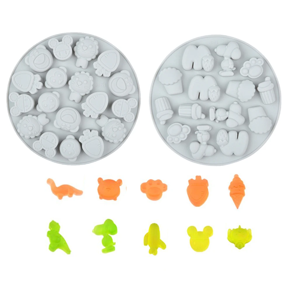 Cartoon Animal Silicone Candy Moldes para Confeitaria Jello Mold Mini Sobremesa cozinha ferramentas acessório